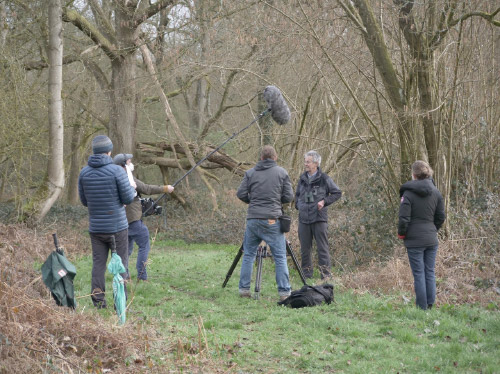 Filming outside with David Attenborough